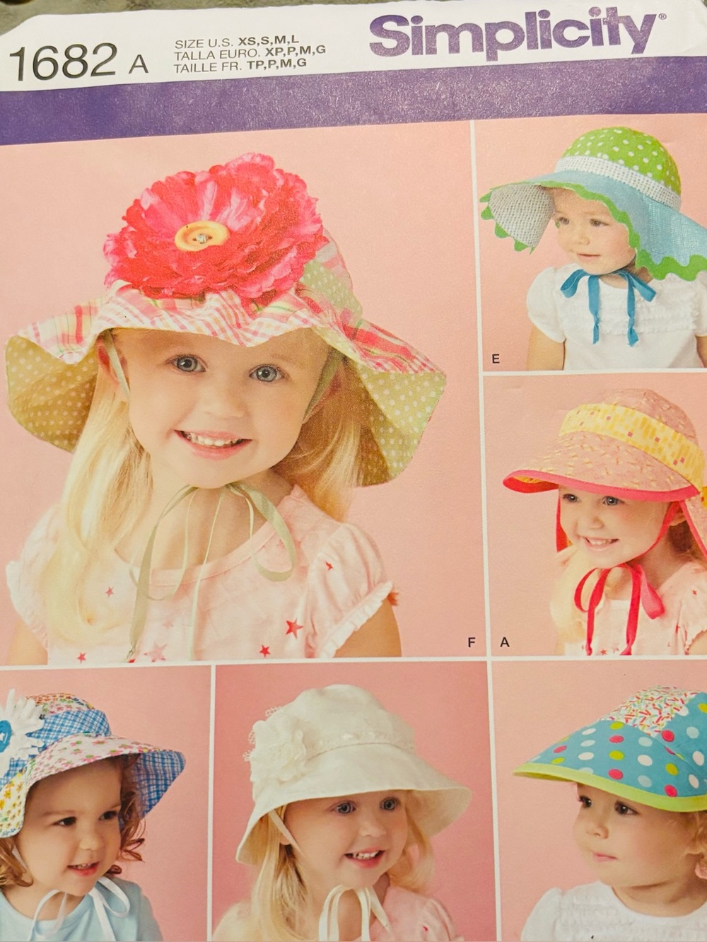 Girls Hats Simplicity 1682 Pattern Uncut